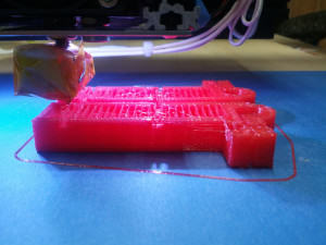 DIY 3D Printer OB 1.4 Z-Supports Print in Progress PLA no heat bed