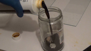 Adding Copper Etchant to Jar
