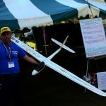 model glider with LED light strips