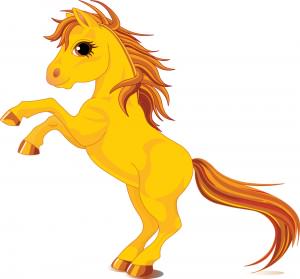 Royalty-Free (RF) Clipart Illustration of a Rearing Yellow HorseRoyalty-Free (RF) Clipart Illustration of a Rearing Yellow Horse