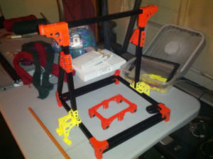 OB 1.4 DIY 3D Printer with Black Open Beam Partially Complete