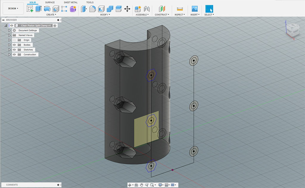 Chair Cylinder Clamp Fusion 360